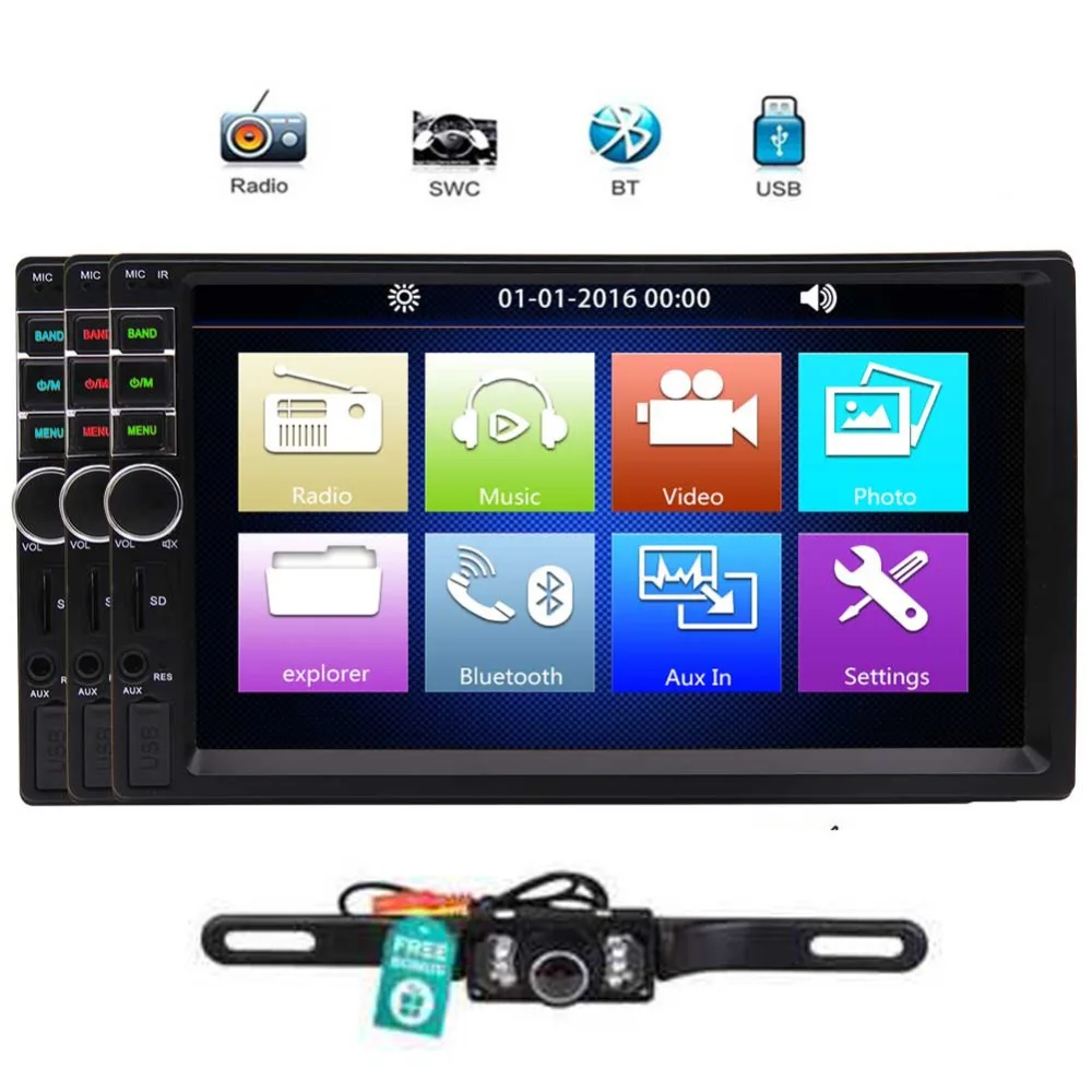 

7 inch In Dash 2Din Car MP5 Player Stereo MP5 MP3 Player Touch Screen FM Audio Radio USB SD Bluetooth support Aux input Charge f