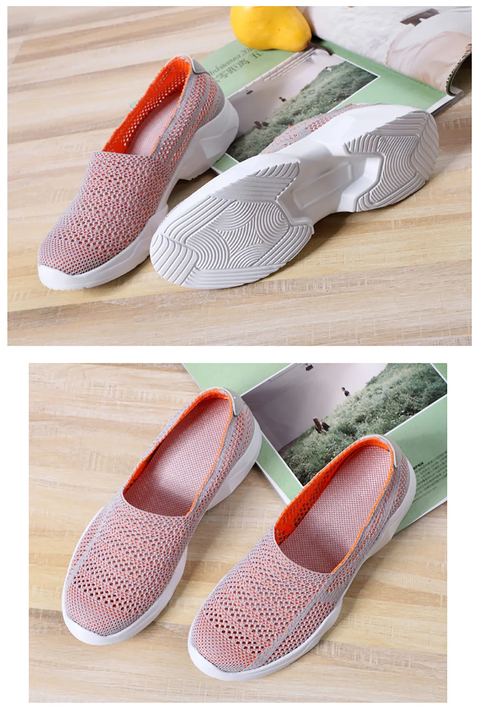 EOFK Sneakers Women Summer Flats Shoes Breathable Mesh Casual Shoes Woman Slip on Flats Sneakers Ladies Shoes Tenis Feminino