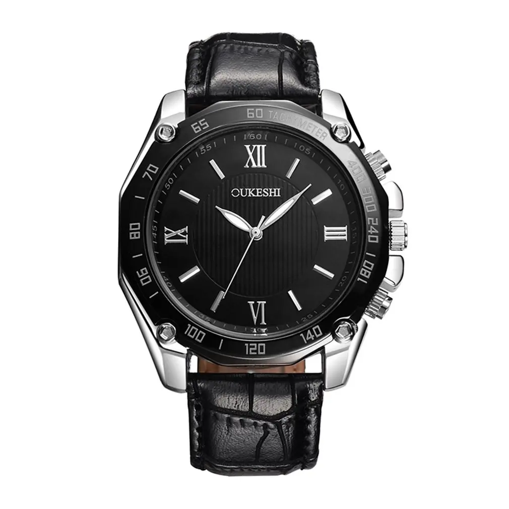 

Fashion Stud Roman Scale Waterproof Leather Quartz Men'S Watch Casual Quartz Watches Simplicity Wrist Jewelry Accessories