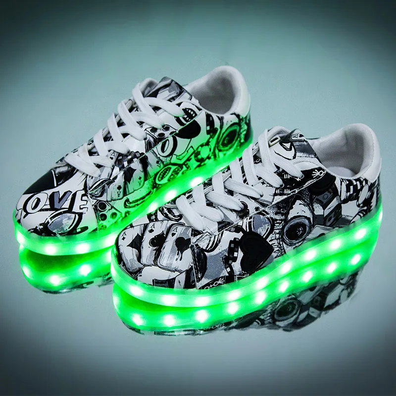 27-44 Led 슬리퍼, USB 일루미네이트 krasovki 야광 스니커즈, 빛나는 어린이 led 신발, 어린이용 가벼운 밑창, 여아 및 남아 led 스니커즈