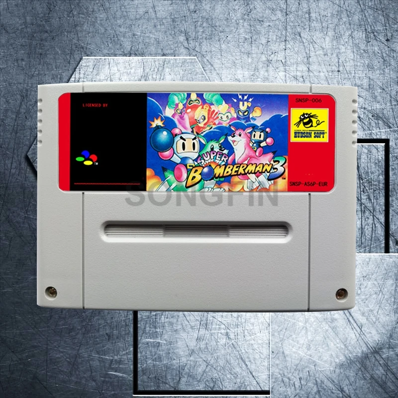 

Super Bomberman 3/III 16 Bit Big Gray Game Cartridge for Japanese Version Game Console