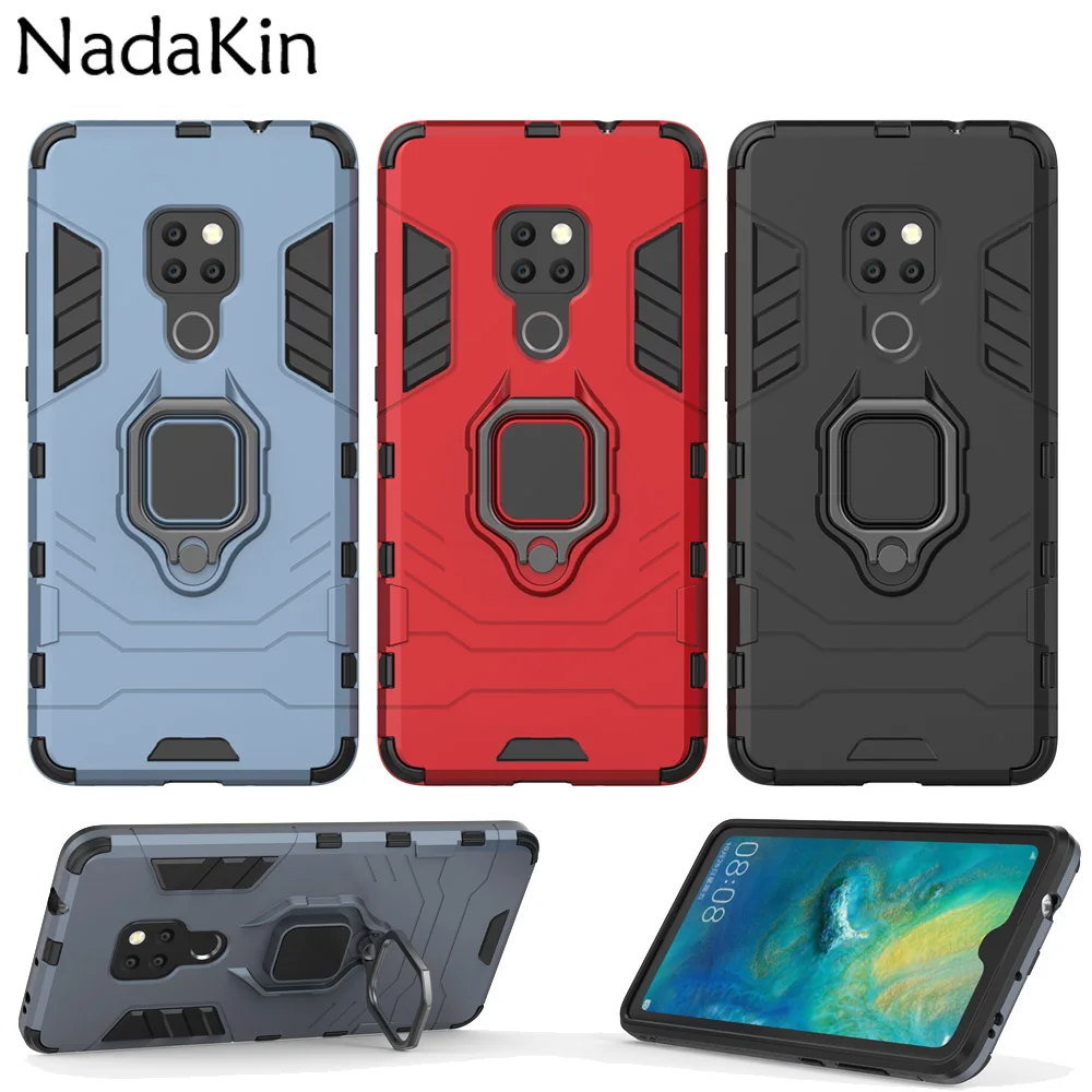 

Shockproof Hard Armor Rugger Ring Case for Huawei Mate 9 10 20 Lite Pro 20X Y9 2018 Y7 Prime 2019 Phone Shell With Finger Ring
