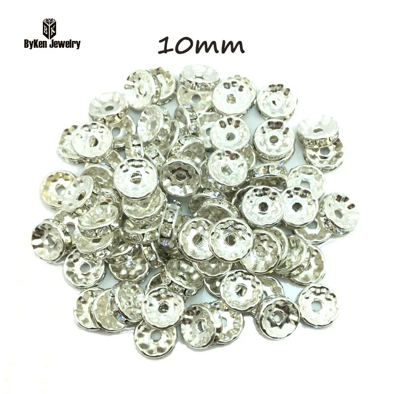 1000 шт 6 мм белый разделитель со стразами металлический позолоченный Rondelle Rhinestone Loose бусы для DIY браслет Цепочки и ожерелья ювелирных изделий