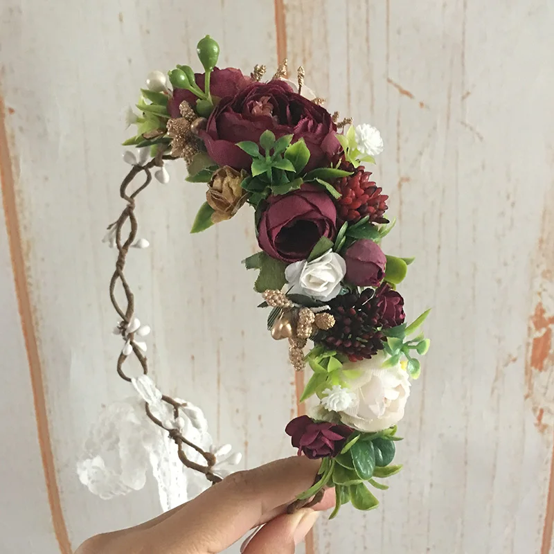 

Free Shipping Purple Wine Fall Flower Crown
