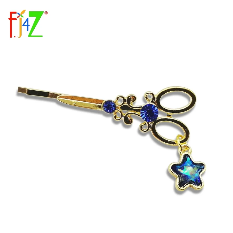 

Fashion Golden Metal Scissors Hairpin Stars Faux Pearl Charms Crystal Hair Clips For Women Jewelry Accessories Pinzas De Pelo