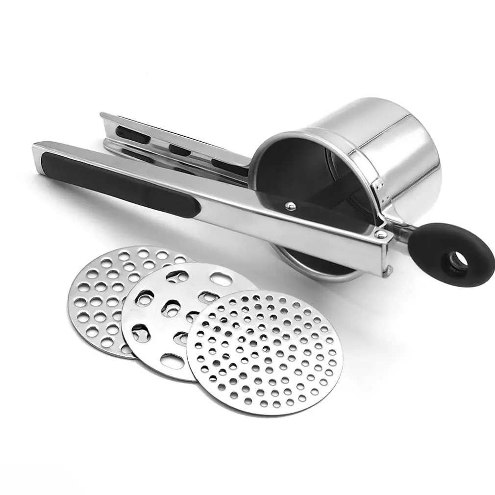 

Potato Mashers Ricers Kitchen Cooking Tools Stainless Steel Pressure Mud Puree Vegetable Fruit Press Garlic Presser