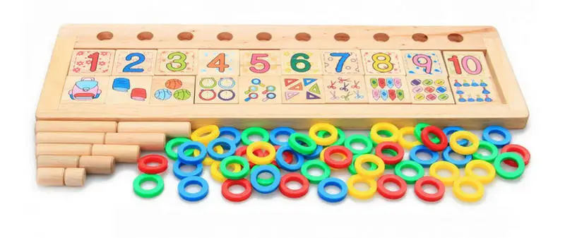 Montessori Wooden Educational Toys Preschool Baby Teaching Counting Stacking Number Montessori Math Training Sensory Kids Toys (1)