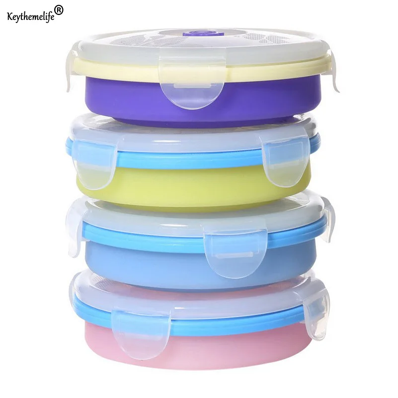 

200ML Silicone Portable Lunch Box Bowl Bento Boxes Folding Food Storage Container Lunchbox Eco-Friendly BF