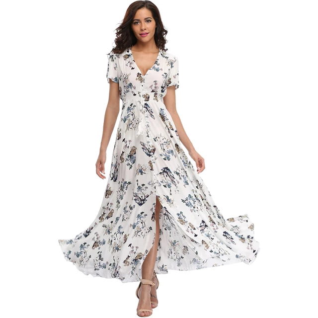 Long Summer Floral Elegant Maxi Women Dress