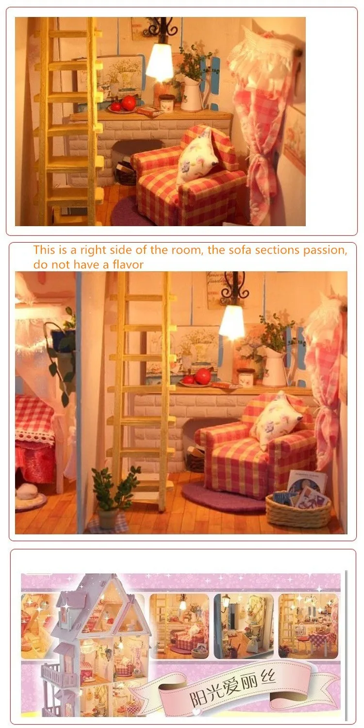 DIY Модель Солнечный свет Кукла Алиса дом Сборная вилла для кукол дом/деревянная кукольная мебель деревянные игрушки миниатюрный кукольный домик