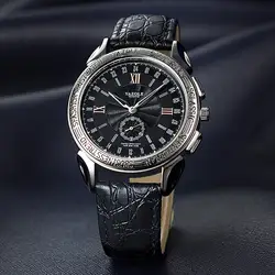 Модные Классические мужские часы с одним глазом римский кожаный ремень высокого качества мужские часы деловые кварцевые наручные часы