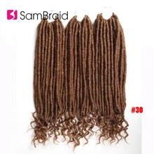 SAMBRAID Goddess Faux locs вьющиеся плетеные пряди синтетические накладные волосы плетение волос мягкие искусственные замки 24 корня/18 дюймов упаковка