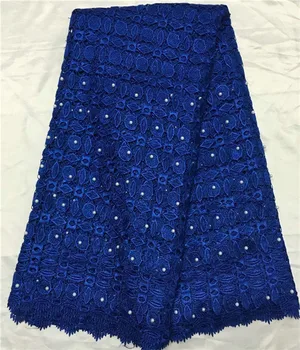 

New arrival Geometric figure with beads pure color Water Soluble lace ZW2,Good quality And Free Shipping African Lace fabric
