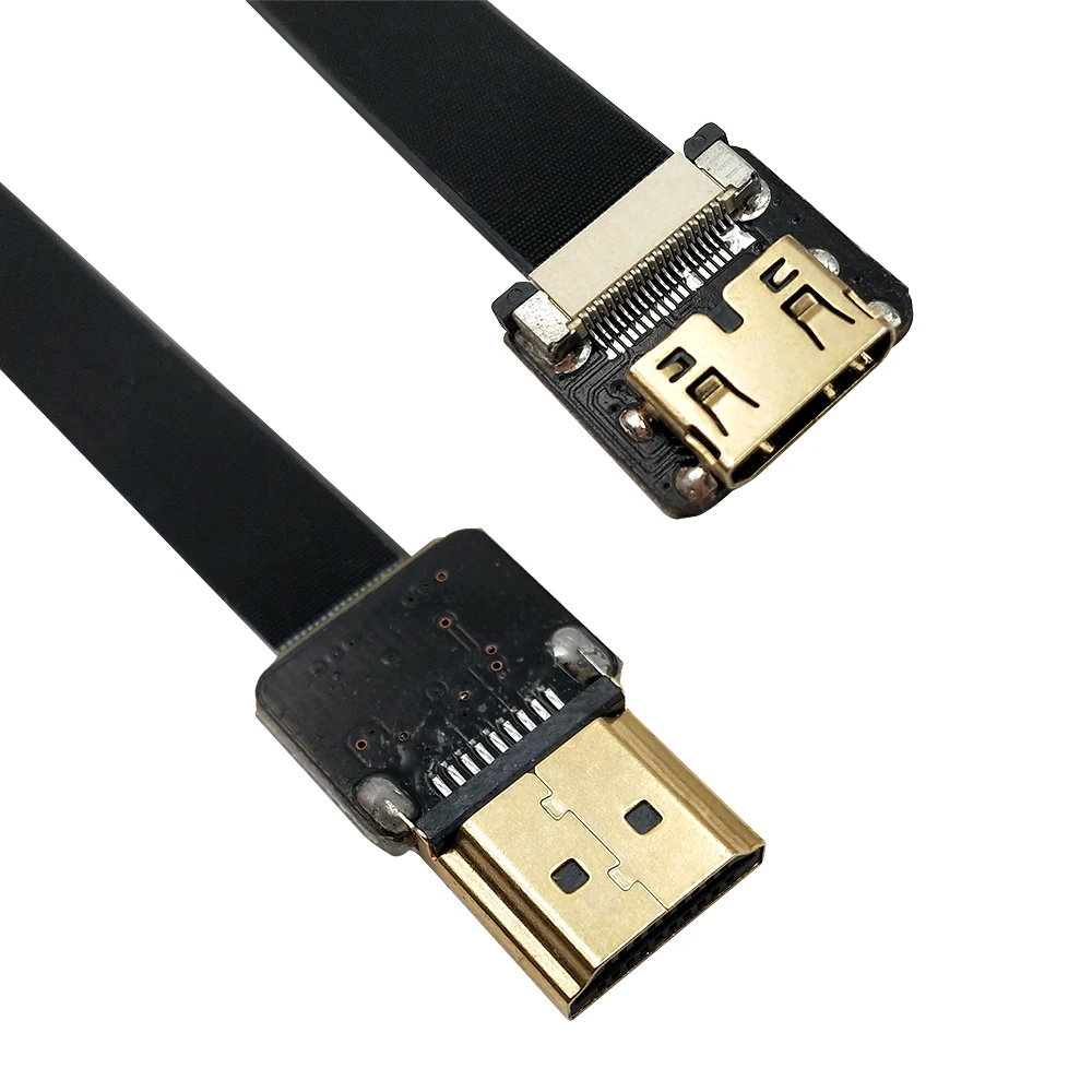 Danspeed M/F штекер к женскому HDMI тип A к мини HDMI HDTV, FPC плоский кабель для FPV HDTV 20 см