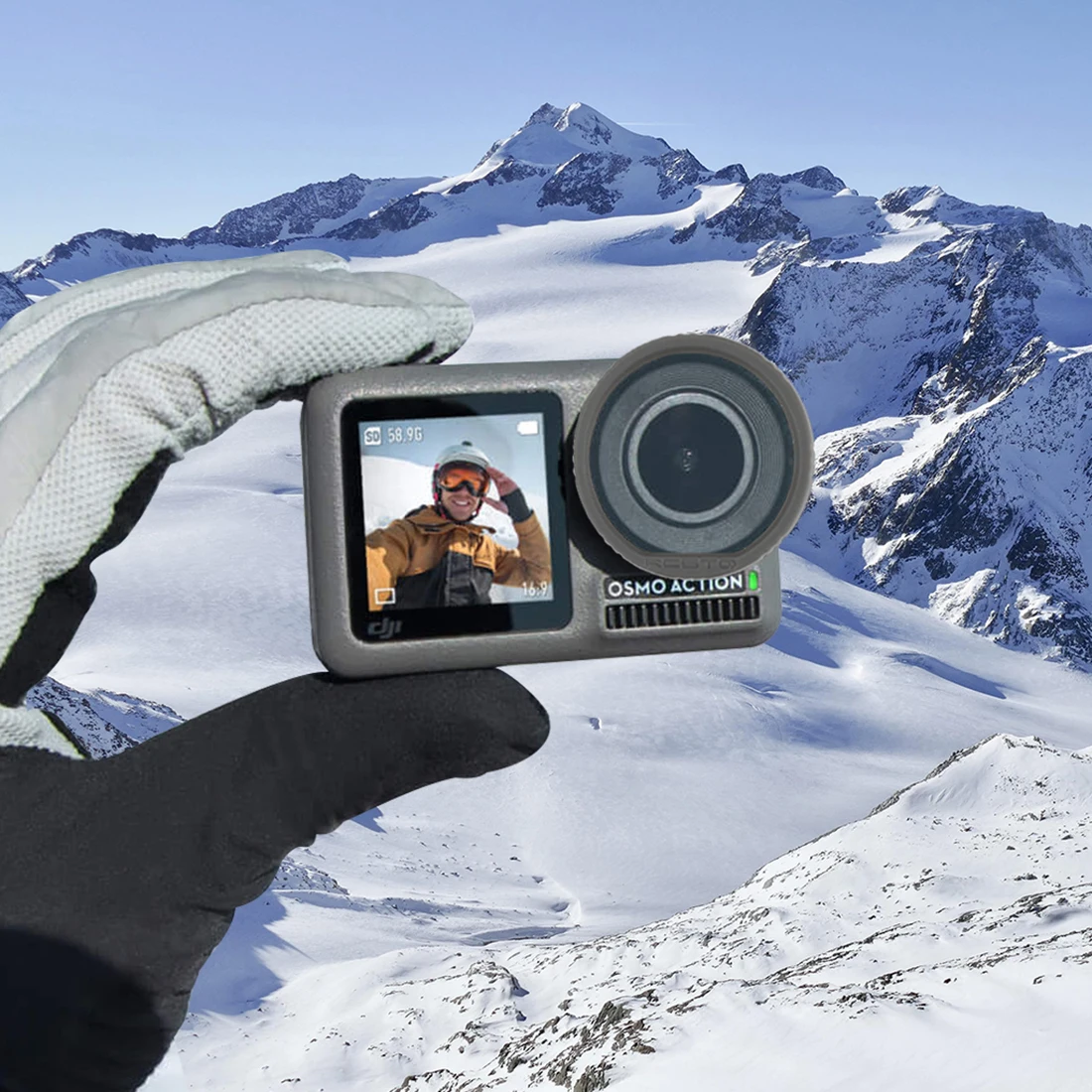 Силиконовая Защитная крышка для объектива для DJI OSMO ACTION-серый
