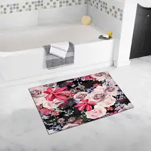 Цветы пиона Роза Лаванда и ягоды смородина ежевика плюшевые Ванная комната Декор ковры коврики с нескользящей резиновой подложкой
