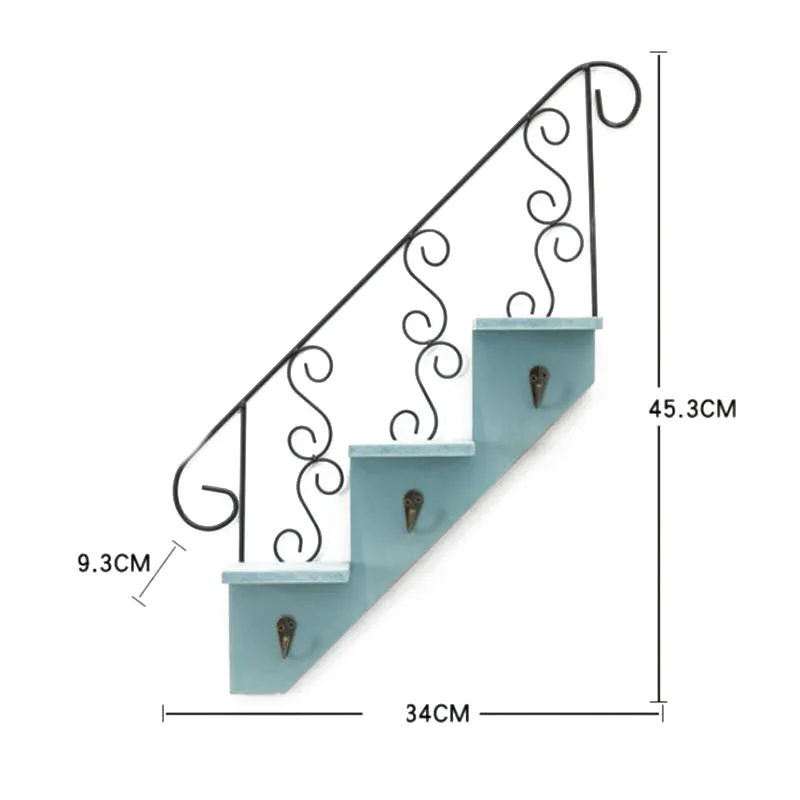 Креативная деревянная стойка для хранения лестницы Ретро Стиль Цветочная полка бонсай настенный дисплей книжная полка стеллажи-лестницы крючки