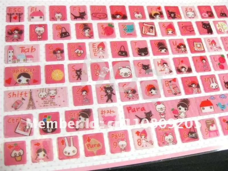 Cute Colorful Cartoon Korean English Desktop Laptop Keyboard ...