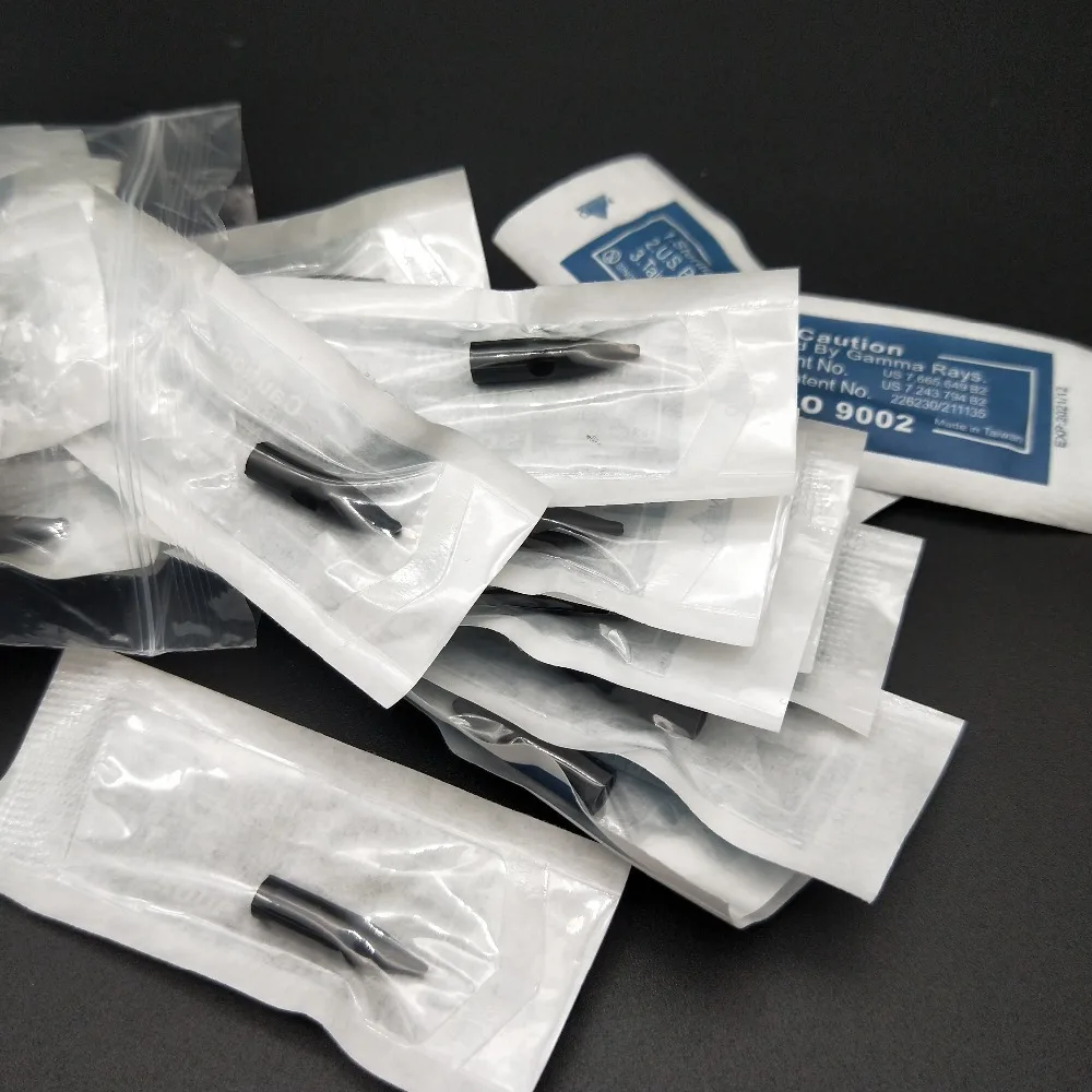 50pcs Black 3R Needle Tips 3RL Needle Caps For Permanent Makeup Dragon/Mosaic/Merlin Tattoo Machine