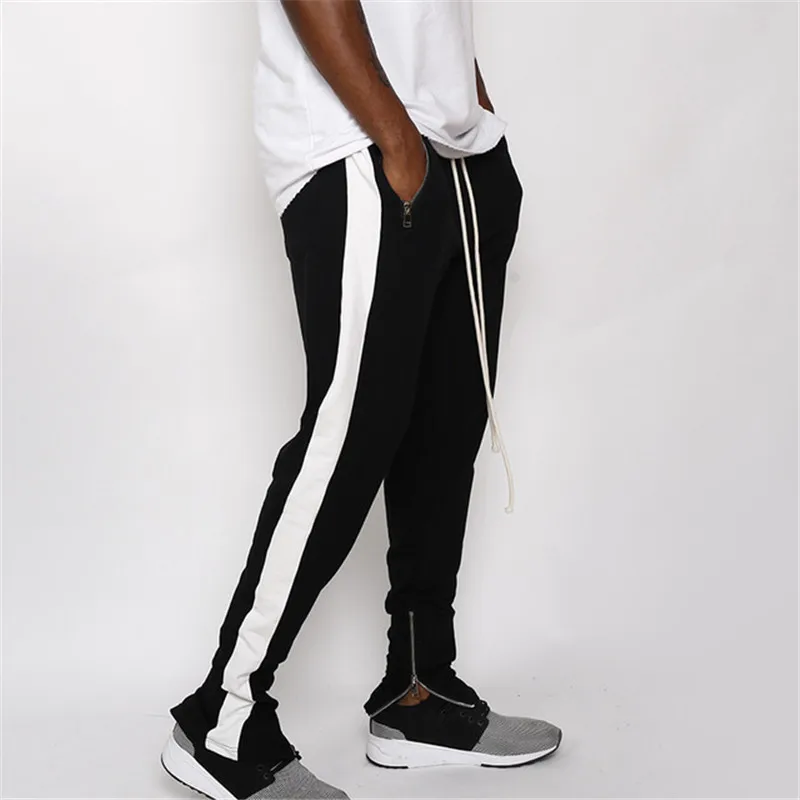 

2021 SS Side Stripe Biker Loose Trousers Higt Street Justin Biebe Long Pants Men Casual Drawstring Tracksuit Joggers SweatPants