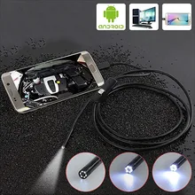 Android Endoscope Camera Inspection Camera 1m 2m Wire Borescope 6 Leds light USB Endoskop Camera For