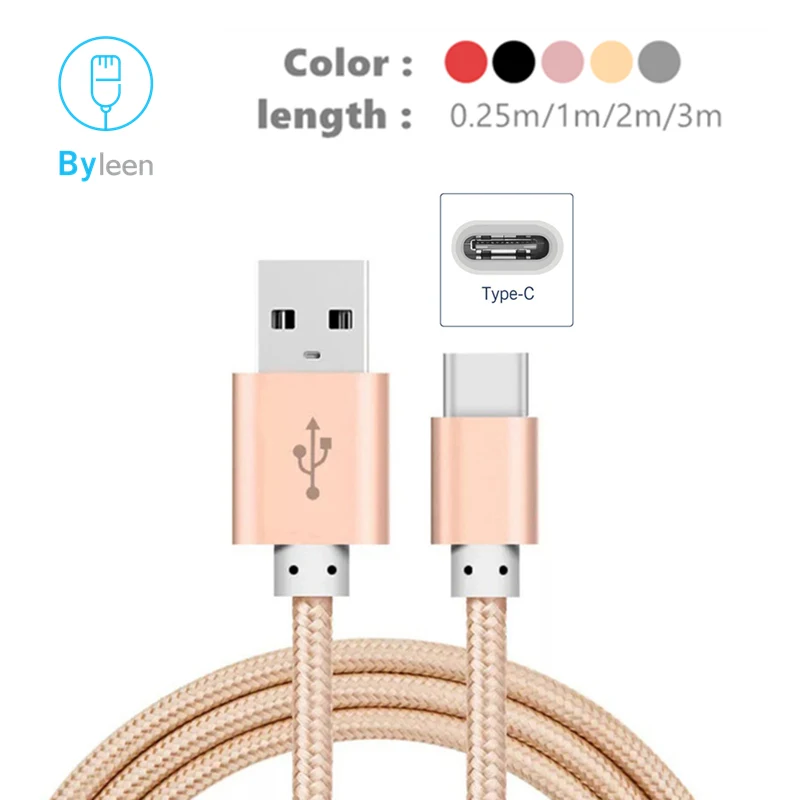 

Usb Cabel Usb-C Type C Cable Type-C Usb C Charger Charging Nylon Cord Wire For Xiaomi Mi Mix Mi 5 5s/Meizu Pro 6 Plus 6s 5 Mx6