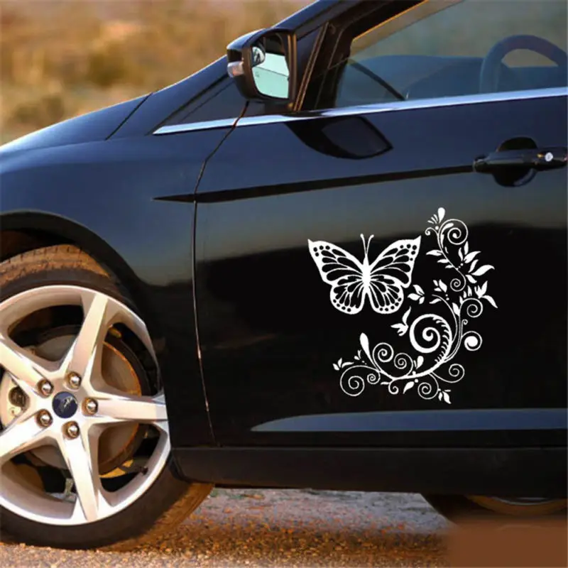 

Auto Stickers Side Hood Tailgate Window Decal Butterfly Decoration Floral Sheet