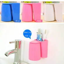 Творческий Магнитная тренер ополаскиватель чашки многофункциональный dazzle цвет магнитная повесить ванная комната пластиковая чашка для зубных щеток №