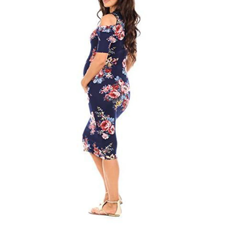 2018 Summer Floral Maternity Dresses Short sleeve Pregnancy Dress for Pregnant Women Daily Wearing Fashion Maternity Clothes (11)