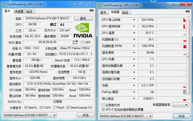 Оригинальная видеокарта ZOTAC GeForce GTX 650Ti Boost 1GD5 Thunder PA GPU 192Bit GDDR5 VGA GTX650 Ti 1G