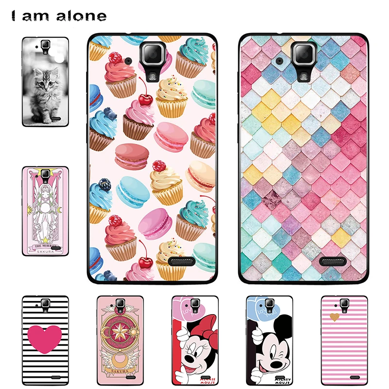 

I am alone Phone Cases For Lenovo A536 5.0 inch Soft TPU Mobile Fashion Color Cute Cover For Lenovo A536 Bags Free Shipping