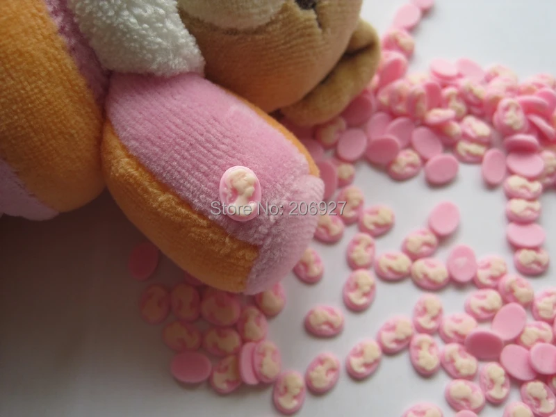 

RC117-2 30pcs Cute Pink Cameo Shape Nail Resin Decoration Outlooking