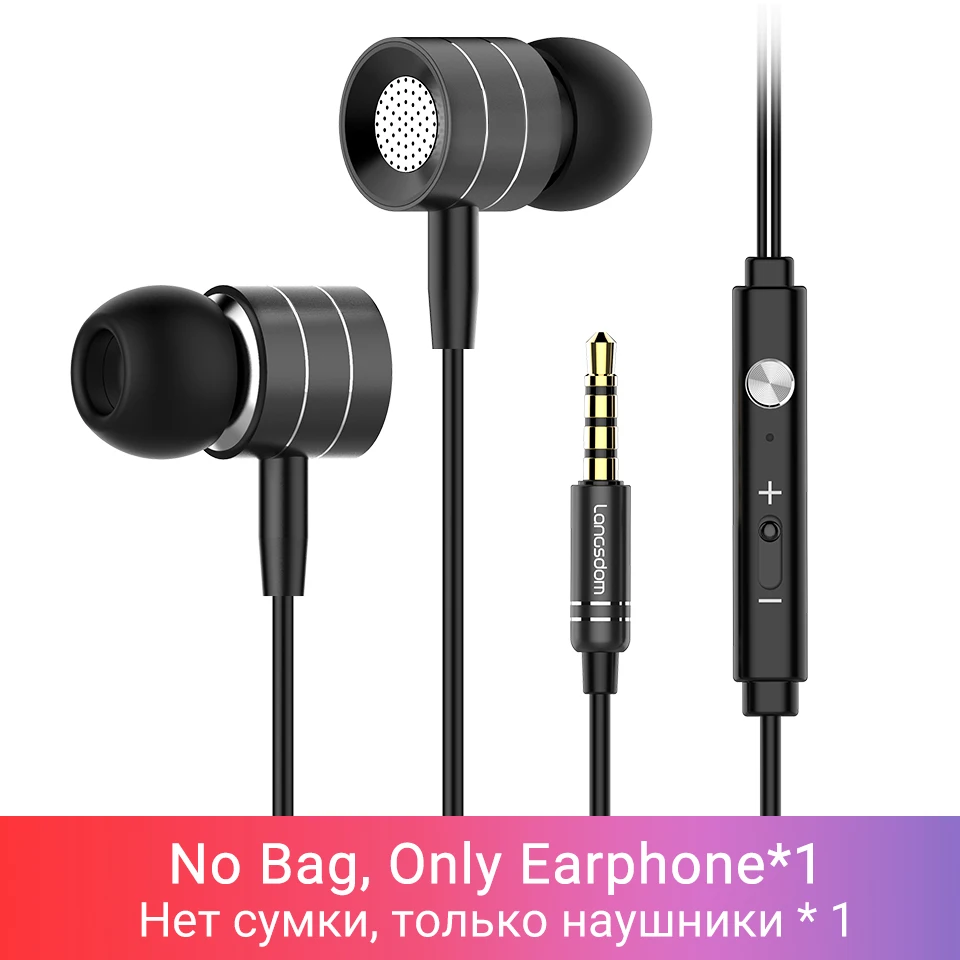 1 Black Earphone Langsdom I-7A, проводные наушники для телефона, гарнитуры, наушники-вкладыши, наушники для сотовых телефонов, наушники с микрофоном для iPhone, Xiaomi, fone de ouvido - Цвет: 1 Black Earphone
