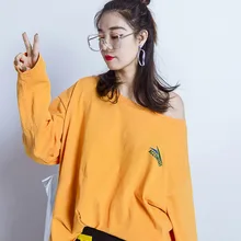 Осенняя мода, новая модная свободная футболка с длинными рукавами и надписью