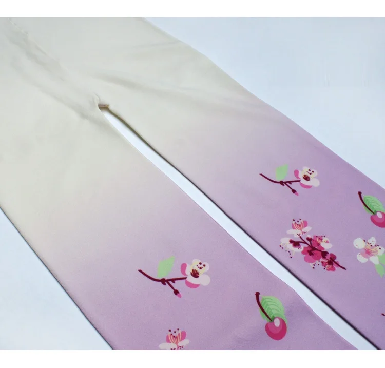 Сливовая китайская градиентная печать светло-фиолетовые колготки