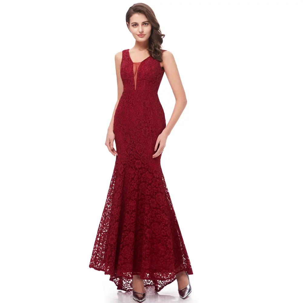 

V-neck mermaid prom dress for 2019 senior fashinable evening Dresses lace Russia evening gown formal dress vestido de noiva