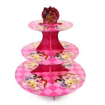 

1Set Three Layers Cake stand Princesses Cake Stand Girls Birthday Party Decoration baby Shower Dessert Stand party Supplies