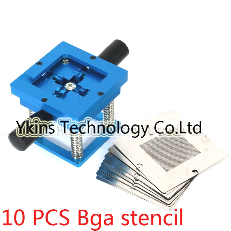 

Blue BGA reballing station with hand shank BGA tin fixture BGA reballing kit+10pcs 90*90mm Universal Bga Stencil