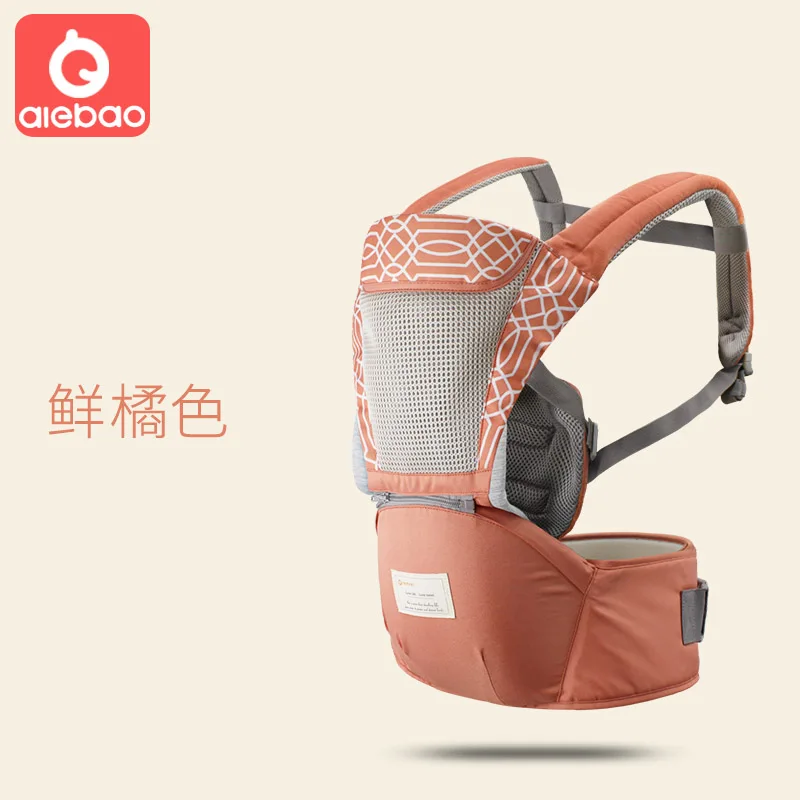 AIEBAO Baby Hipseat Рюкзак Mochila дышащие Эргономичные рюкзаки-кенгуру для тазобедренного сустава Детский костюм на лямках, Обёрточная бумага слинг - Цвет: 6625 Orange