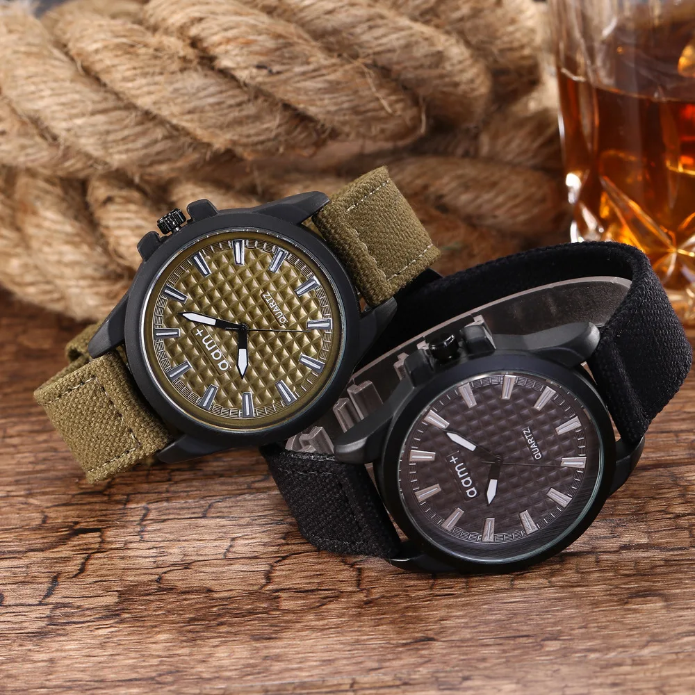 Новый известный бренд для мужчин часы военный армейский военный холст ремень ткань Аналоговые кварцевые наручные часы Открытый Спорт
