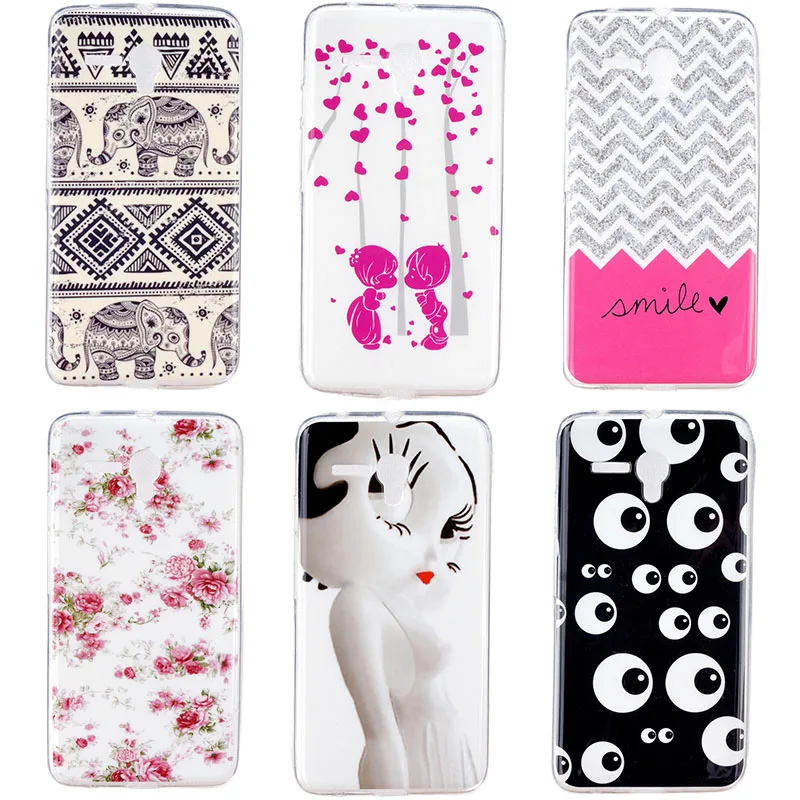 Симпатичные Pattern Чехол Для Alcatel One Touch Pop 3 5025D 5.5 дюйма Мягкие TPU Крышка Shell Защитный