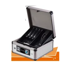 Кассовый ящик с лотком для денег Безопасный металлический замок Коробка Блокировка коробки с ключом экономия денег Органайзер-безопасная коробка с лотком для монет F186