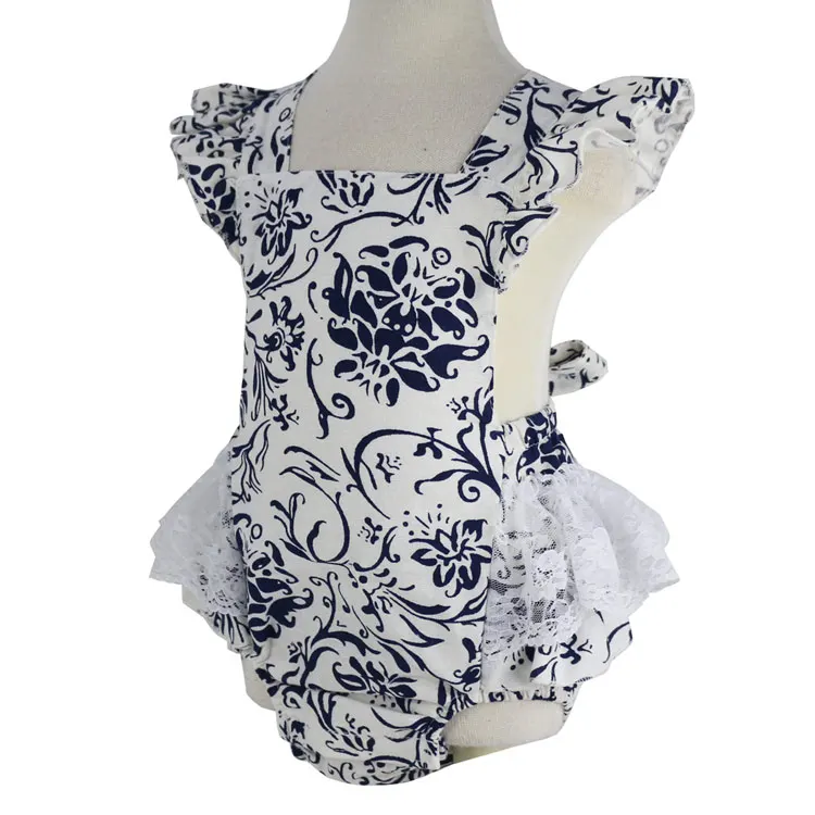 New Floral design  Girl Toddler cotton linen baby rompers cute lace ruffle romper girls summer style clothing,baby girl romper Baby Bodysuits for girl 