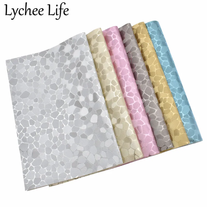

Lychee Life Colorful Synthetic Leather Fabric A4 Marble Printed PVC Fabric DIY Home Garment Sewing Clothes Accessories Supplies