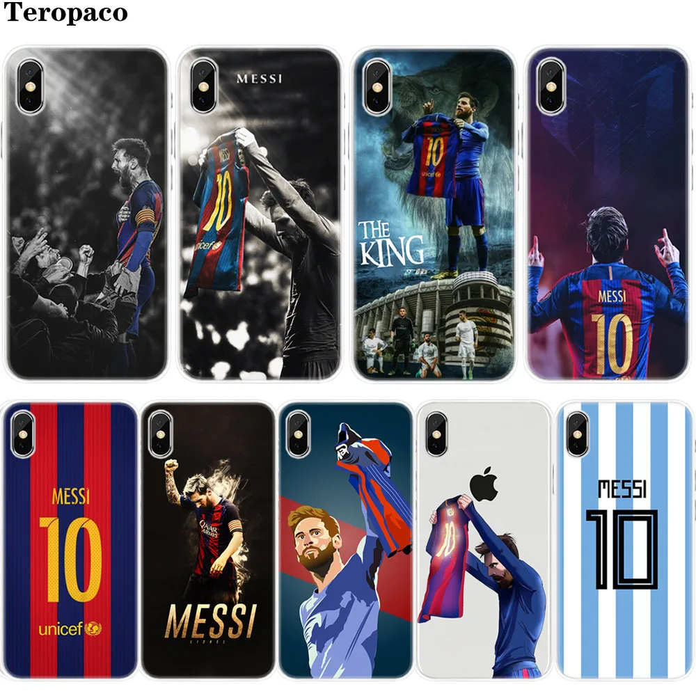 

Lionel Messi Football Soccer Super Stars Soft Clear Case Cover For Apple iphone X 7 8Plus 6 6S 6Plus 5 5S SE