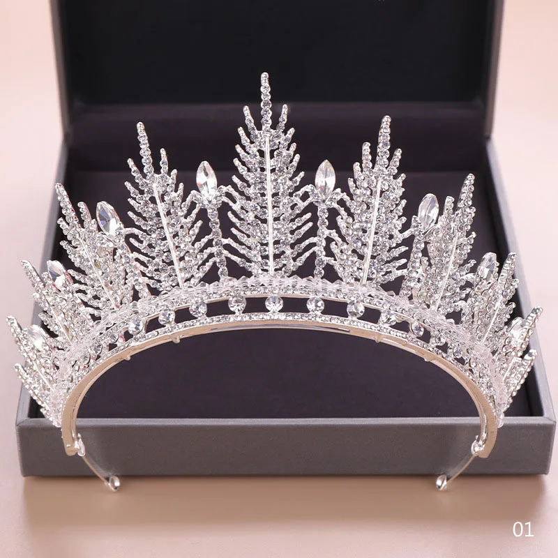 Silver Серебряные/золотые аксессуары для волос со стразами и кристаллами ручной работы, корона, диадемы, свадебные украшения для головы, женские свадебные волосы, головной убор, BH - Окраска металла: Silver