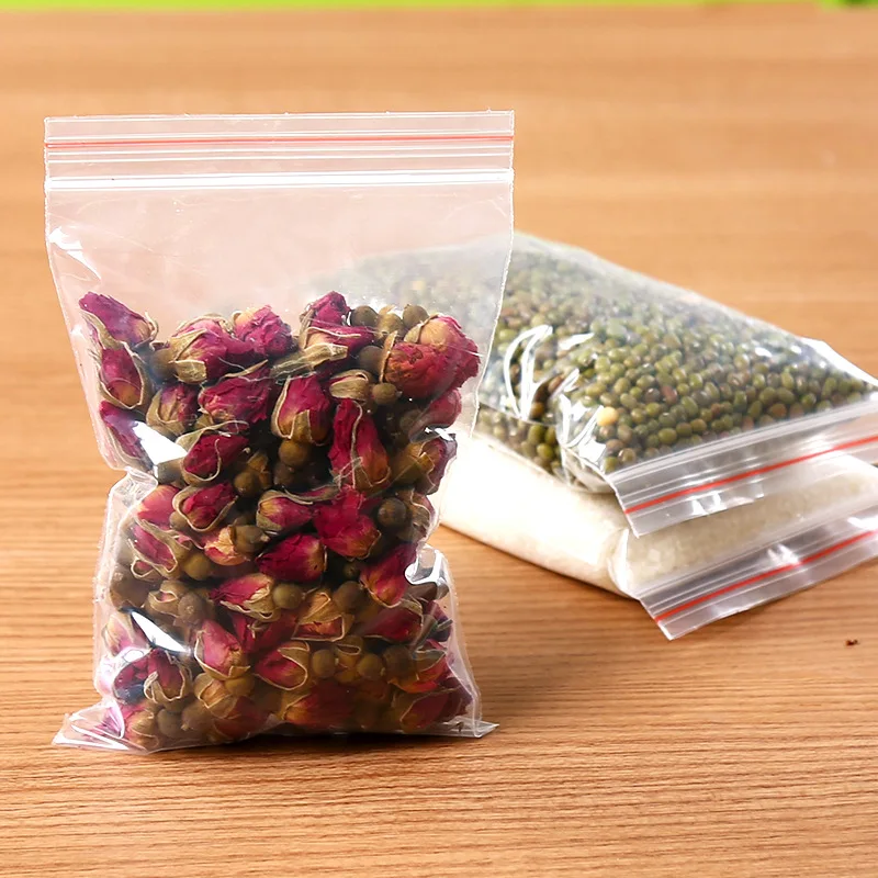 

100Pcs Clear Plastic Resealable Packing Storage Bag Thicker Self Sealing Packaging Bags Freshness Protection Zip Lock Bags