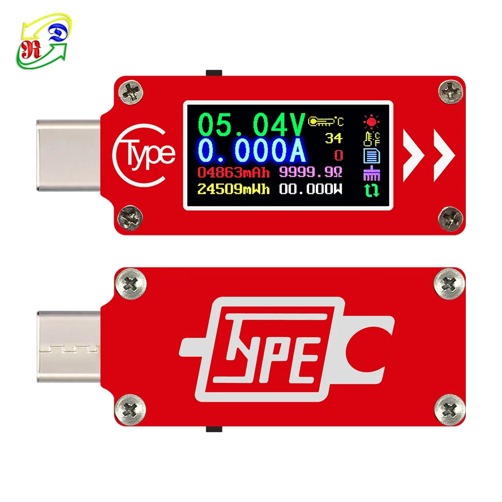 RD TC64 Type C цветной ЖК дисплей USB Вольтметр Амперметр измеритель напряжения