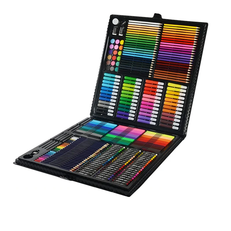 

258pcs Drawing Gift Set Art Marker Watercolor Brush Pen Crayon Palette Knife For Kids Gift Box Painting Supplies Free Shipping