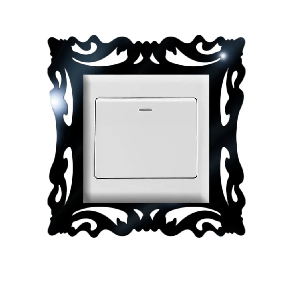 

1PC Switch Sticker Home Decor Wall Mirror Style Photo Frames For Shop Switch Square socket switch sticker wall stickers for kids